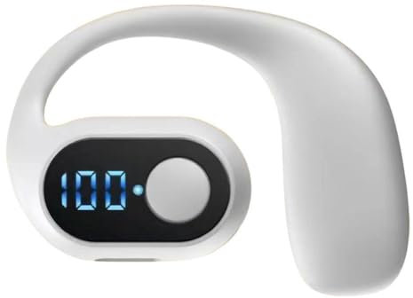 Écouteurs Bluetooth 5.3 légers avec crochet pour casque - Affichage du son - Oreille F8o7 - Appel Surround - Écouteurs LED