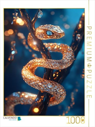 CALVENDO Puzzle Goldene Schlange | 1000 Teile Lege-Größe 64 x 48 cm Foto-Puzzle für glückliche Stunden