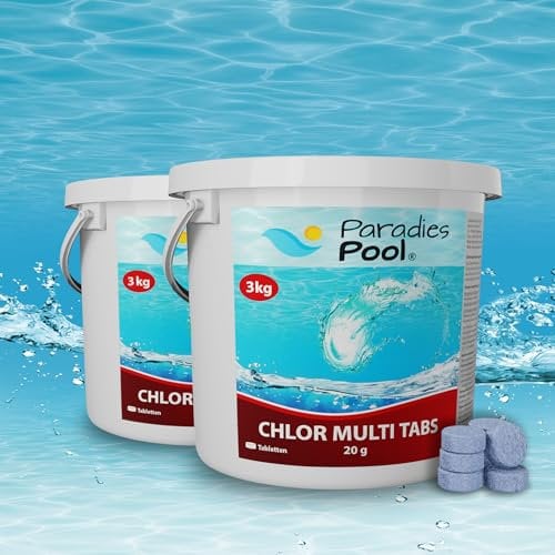 Paradies Pool 6 kg Chlor Multitabs 20g 5in1 Desinfektion Chlortabletten für Pool, langsam löslich, Qualität aus Europa