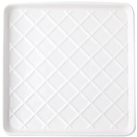 7.5 Inch Waffle Ceramic Embossed Plate