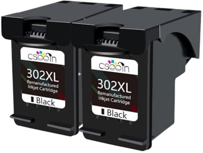 PZPSEQGM Qsyrainbow wiederaufbereitet 302XL Tintenpatron(2pcs Black)