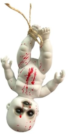 JISADER Gruselige Requisiten, gruselige Puppen, hängende Dekoration, Urlaubsdekor, Horror-Requisite, Spukpuppe, Puppe für drinnen und draußen, Zuhause, Junge Groß