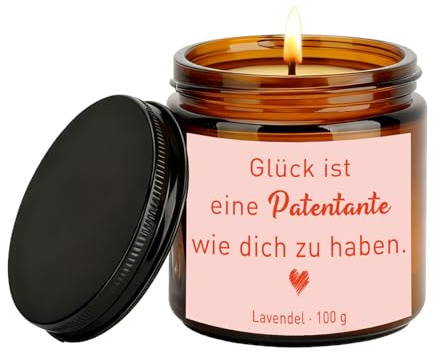 Muttertagsgeschenk für Patentante Geschenk Kerze, Lustige Duftkerze Geschenk für Patentante, 3.5OZ Lavendel Duftkerze im Glas, Geschenkideen für Geburtstagsgeschenk Lustige Geschenke Muttertag