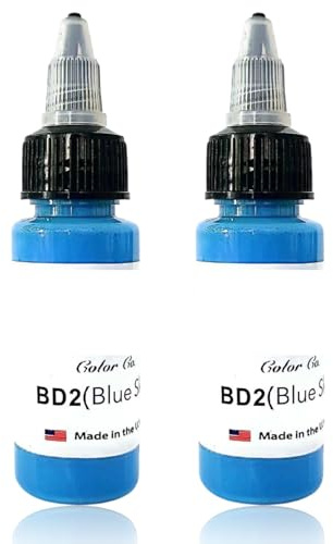 MYGLOAR 2 flaconi di inchiostro nero concentrato per delineare e colorare, inchiostro per tatuaggi professionale. 2 flaconi di inchiostro concentrato (Blu 30+30ML)
