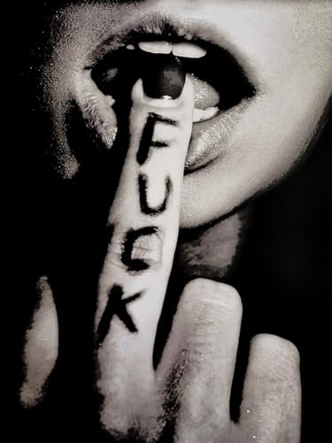 KUSTOM ART Dekoratives Wandposter Mittelfinger Fuck Kunstdruck auf beschichtetem Papier 40 x 30 cm ohne Rahmen