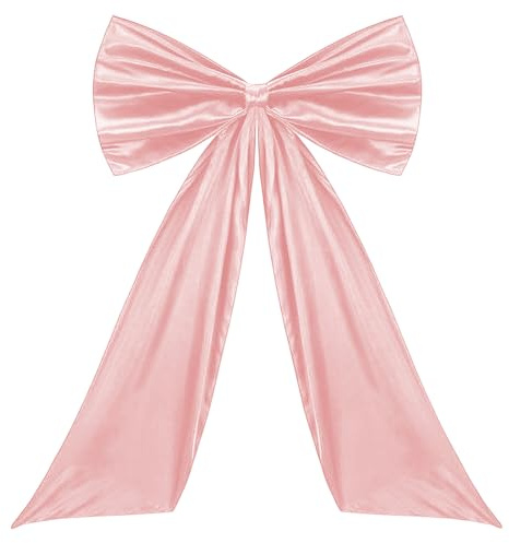 GDWD Große Schleife, 65x105cm Rosa Satinschleife, Groß Geschenkschleife, Keine Montage Übergroße Schleife Dekoration, Riesenschleife für Hochzeit Geburtstag Party Weihnachten Haustür Deco