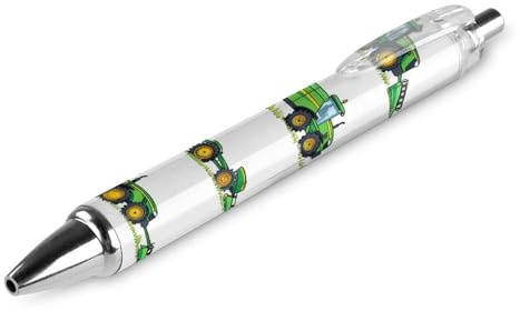 THKVSV Grüner Fahrzeugbau-Traktor-Roller, schwarzer Kugelschreiber, einziehbarer Journaling-Stift für Bürobedarf, 1 Stück