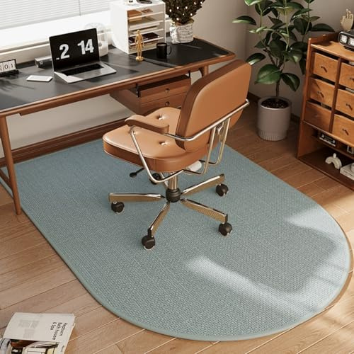 Surwin Bürostuhl Unterlage Teppich, Bodenschutzmatte Bürostuhl für Hartböden Parkett Laminat, Vintage Stil Kratzfest rutschfest Bodenmatte Stuhlunterlage Bürostuhlunterlage (Hellblau,80x120cm)
