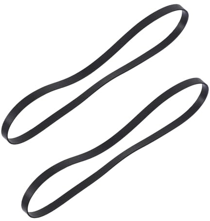Schwarze Gummi Phonographenriemen für Plattenspieler | Flexible Ersatzriemen, Passend für Phonographen und Grammophone, Einfache Montage, 2 Stück-pack