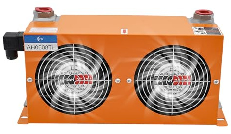 80L/min radiatore olio idraulico radiatore olio con 3000 Kcal/h doppio ventilatore motore in rame pieno per escavatori macchine agricole DC12V