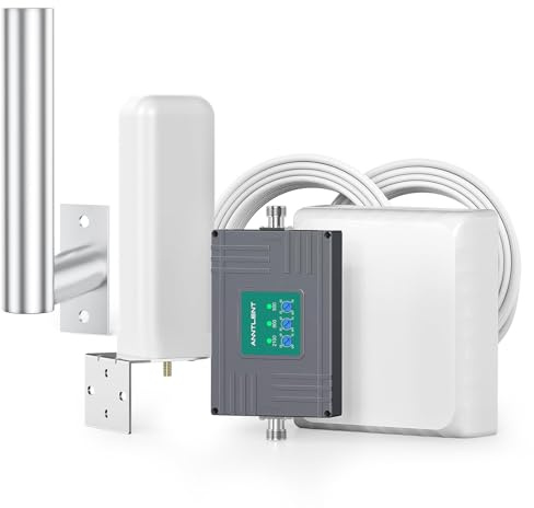 Handy Signalverstärker mit Antennenmast Halterung L-Typ - Triband-Repeater Verstärker LTE 3G 4G Band 1 8 20 für Multi Mobile Netzwerkanbieter