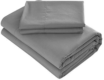 Prime Bedding Bettwäsche-Set – gebürstete Mikrofaser 2000 Bettwäsche – knitterfrei, farbecht, schmutzabweisend – 4-teilig (Doppelbett, dunkelgrau)