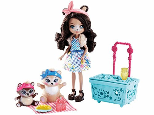 Enchantimals FVJ80 - Picknick im Park Spielset mit 3 Puppen und Tierfiguren, Spielzeug ab 4 Jahren Mehrfarbig