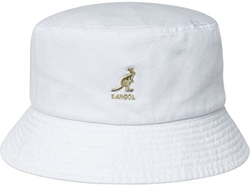 Kangol Herren Washed Bucket Baskenmütze, weiß, M