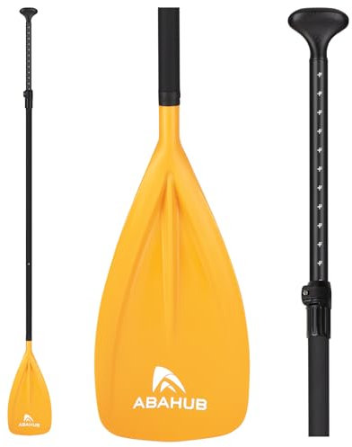 Abahub 3-Parte Remo Paddle Surf Aluminio Pala Sup Paddle Telescopic 173-213cm con Revestimiento de PU para Sup Surf Board Boating, Hoja de plástico de Nylon Negro/Azul/Verde/Rojo/Naranja/Amarillo