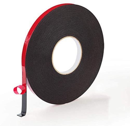 SENRISE 20M Foam Tape, PE Self-Adhesive Double Sided Sealing Tape For Home, Office, Workshop, LCD Repair, Electronics (18mm, Red Film Black Glue)