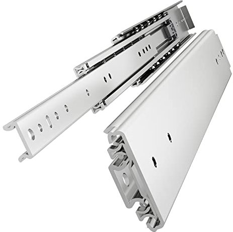VADANIA Correderas para cajón de grado industrial de servicio pesado de 700 mm #VA2576, ensanchamiento de 76 mm, capacidad de carga de hasta 220 kg, montaje lateral, 1 par