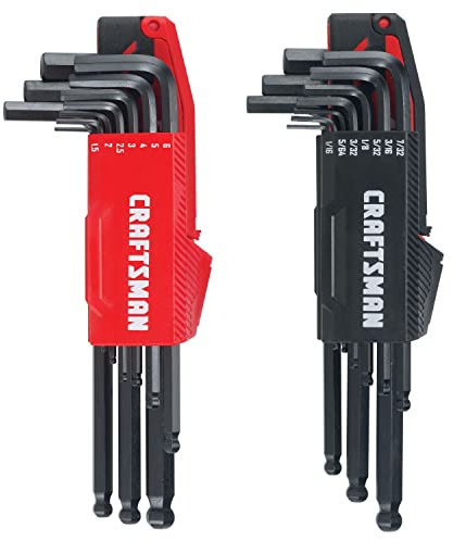 Craftsman Juego de llaves hexagonales, métricas/SAE, 20 piezas (CMHT26020), color negro