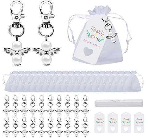 Schutzengel Schlüsselanhänger 20 Stück, Gastgeschenke Taufe Hochzeit, für Kommunion Konfirmation Schlüsselanhänger Mädchen, Dankeschön Geschenk