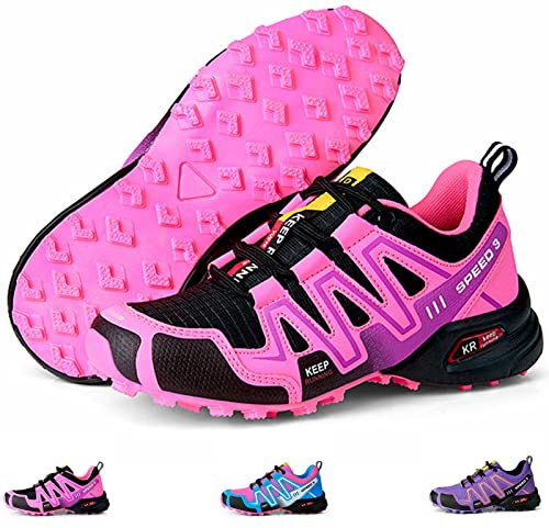 WYUKN Scarpe da Ciclismo da Uomo Donna - Scarpe da Bici da Strada Scarpe da MTB per Mountain Bike,Scarpe da Ciclismo da Uomo, Mountain Bike,Scarpe da Bicicletta,Pink-39EU