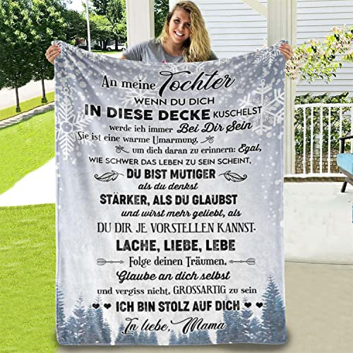 PJLJC Flanell Kuscheldecke An Meine Tochter, Geschenke für Tochter von Mama, Luftpost Decke Positiv Ermutigen Sie Ihre Tochter zur Liebe Geeignet Für Sofa Reisen
