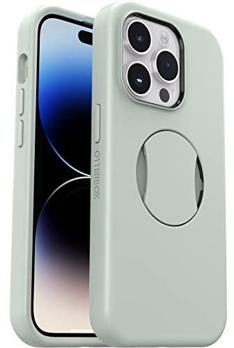 OtterBox OtterGrip Symmetry Hülle für iPhone 14 Pro für MagSafe, Sturzsichere, schützende Hülle mit eingebautem Griff, 3X getestet nach Militärstandard, Antimikrobieller Schutz, Grün