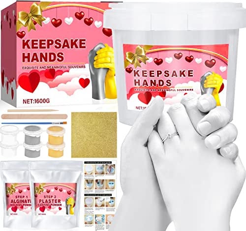 Tonsooze 3D Handabdruck Set für Paare-Gipsabdruckset für DIY Hände-Skulptur - Partner und Pärchen Geschenke für Frauen und Erwachsene als Hochzeitstag, Jahrestag-Geschenk, Valentinstag, Geburtstag