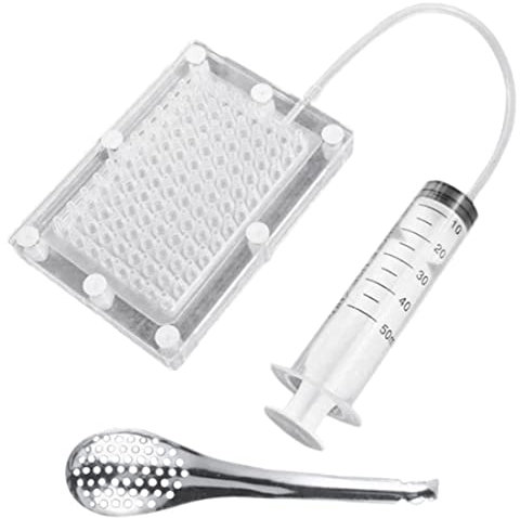 Cucharas, gastronomía Molecular Profesional Caviar Fabricante Gourmet Dispenser Caviar Filtro gotero con Herramientas de Tubo y Cuchara