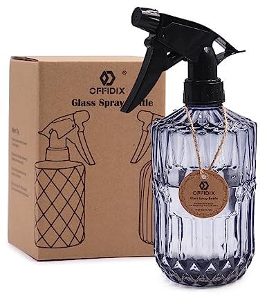 OFFIDIX Plant Mister, Handheld Pressure Fine Mist Spray Bottle 0.43L Glass Spray Bottle with Adjustable Nozzle for Indoor and Outdoor Gardening or Home Cleaning(Grey)