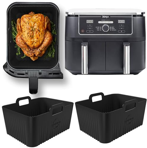 Ninja AF400EU Silikonform | BPA-FREI | Hochwertige Materialien | 2,5mm dicke Silikonform | 2 Stück Airfryer Silikonform für Foodi Max Dual Zone AF400EU | Ninja AirFryer Silikonform