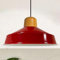 bamyum Asletl Küchenlampe Hängend, Pendelleuchte Esstisch Holz Ø41 cm, Hängelampe Esstisch Holz, Hängelampe Industrial Vintage, Küchenlampe Hängend Vintage, Wohnzimmerlampe Pendelleuchte Rot Metall