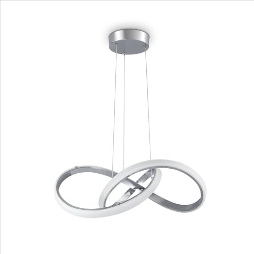 Paco Home Pendelleuchte Esstisch Lampe Deko Wohnzimmer LED Hängelampe Schlafzimmer Pendellampe Esszimmer Modern Stylisch, Lampenart:Typ 5, Farbe:Chrome - Weiß