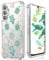 CAROKI Clear Case for Samsung Galaxy S24,Shockproof Transparent Bumper Cover Soft Silicone Rubber TPU Bumper Clear Cover Phone Case with Tulip Pattern for Samsung Galaxy S24-Turtle