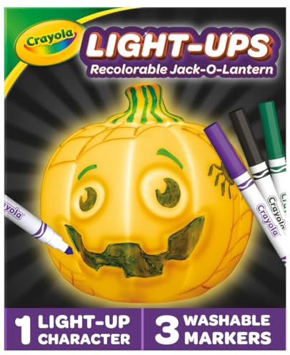 CRAYOLA Light Ups: Pumpkin | Washable Pumpkin Halloween Night Light | Colour, Wash, Repeat! | Batteries Not Included | For Ages 3+