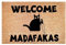 Wanjorlay 1 Stück „Dark Cat Welcome Madafakas“-Fußmatte mit Volldruck, Heimdekoration, Küche, Badezimmer, Dekoration für Menschen, Lustige Geschenke, Lustige Fußmatte