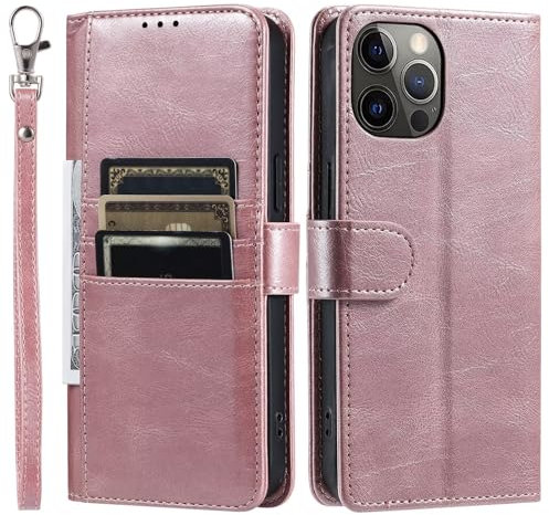 GoodcAcy Lederhülle Kompatibel mit Redmi 11 Prime 4G Hülle,Premium PU Lederhülle,mit Geldbörse und Kartenfächern,Flip Case Leder Stoßfeste Schutzhülle Bookcase, Rosa
