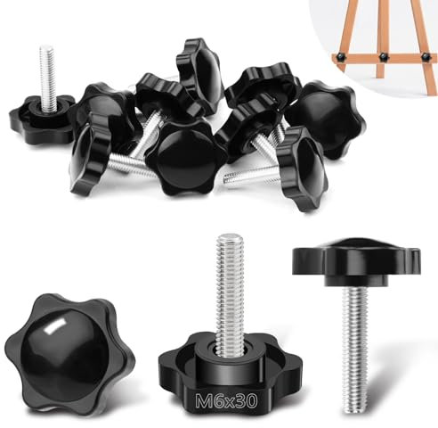 Ziamzra 20 Stück Rändelschraube M6x30mm Flügelschrauben Sterngriffschraube mit Sterngriff DIN912 Sternschraube M6 Schrauben für Werkzeugmaschine Maschine Geräte Anziehen Drehmaschine Instrument