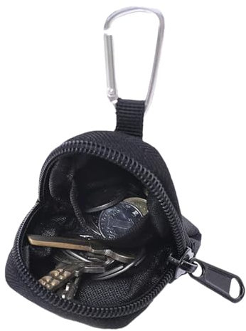 Pochette porte-monnaie – Petit porte-monnaie – Sac de rangement portable en tissu Oxford pour écouteurs – Pochette étanche pour pièces de monnaie pour homme et femme, Noir , Refer to description,