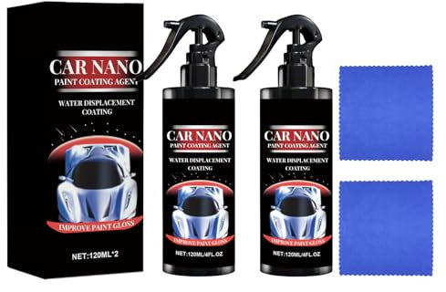 2pc Car Polish Nano Sparkle Wax for Car Scratches 2024 Auto Body Micron Polish Removes for Light Scratches and Scratch - Protection Swirl Remover Polish - 120ml Auto Body Micron Polish Spray