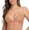 SHEKINI Elegant Bralette Soutien-gorge en dentelle sans armatures Triangle Dentelle Soutien-gorge Sexy Bustier Rembourré Longline Bra Fleurs 2 Crochets, Rose, M