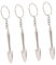 AOKWAWALIY Juego de 4 llaveros únicos de mini pala, llaveros con diseño de pala Anahtarlık, colgante de cucharadita, llavero de aleación de zinc, plata, 12,2 x 2,9 x 0,7 cm, Silver, 12.2X2.9X0.7CM,