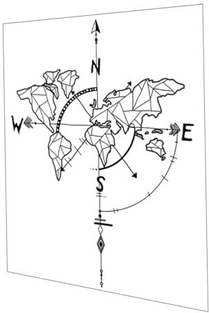 Operitacx Weltkarte Wandtattoo Selbstklebend Mit Kompass Koordinaten Wandaufkleber Weltkarten Deko Für Wohnzimmer Büro Schlafzimmer Selbsthaftende Abziehbilder Für Glatte Wände