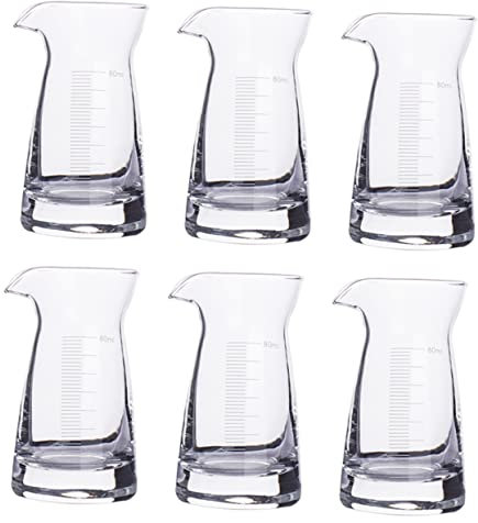ABOOFAN 6piezas Vasos Medidores De Vidrio Transparente Para Cerveza Vodka Whisky Taza Medidora Medidora De Líquidos