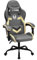 T-THREE.Ergonomic high-back gaming, computer, office, study, swivel, and racing-style chair with adjustable lumbar and headrest support, 150kg weight capacity, ideal for home office(Grey)