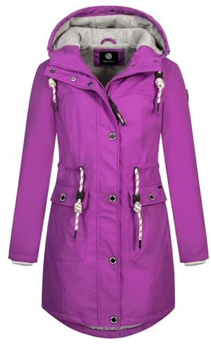 NEW VIEW Damen Regenjacke wasserabweisender Parka Annika Long mit Kapuze