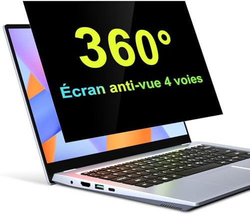 Filtre de Confidentialité 360° pour Écran d'Ordinateur Portable 15,6 Pouces - Protection Anti-Éblouissement & Vision Secrète à 360° - Compatible HP/Dell/Acer/Lenovo/ThinkPad/ASUS/Samsung (16:9)