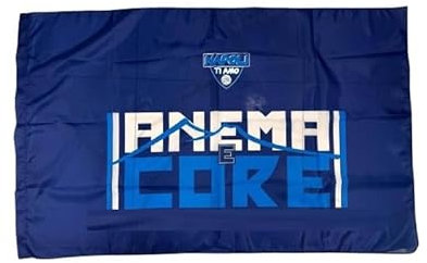BANDIERA 90X150 CIRCA ANEMA E CORE VESUVIO AZZURRO PER FESTA SCUDETTO citta di napoli PER I CITTADINI NAPOLETANI campioni