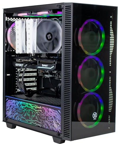 XUM Titan Gaming PC: Intel Core i9-12900K CPU, RTX 4070 Super 12GB GPU, 32GB DDR4 RAM, 1TB NVMe SSD, 850W PSU, Bronze, aRGB, WiFi 5, Windows 11 Home, Entry Level, Black Case