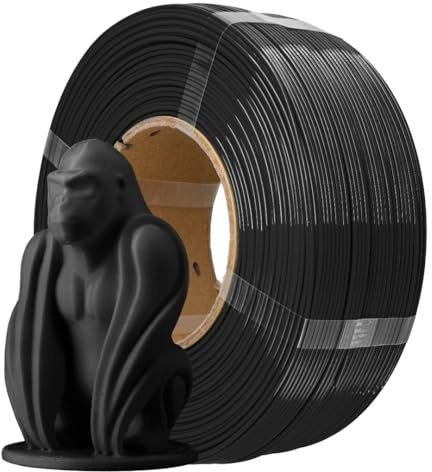 AzureFilm PETG Filament Hyper Speed ​​Refill 1,75 mm – Ohne Spule – 1kg – Für Hochgeschwindigkeits-3D-Druck – Widerstandsfähig, Langlebig, Feuchtigkeitsbeständig (Schwarz, 1kg)