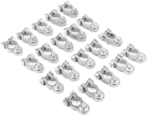 TOPINCN BAMPA BATTERE Negativa Positiva Set Morsetto in Lega di Alluminio per Furgone Roulotte -wohnmobilboat, 20 Batterie di Pacchetto Dopo il Terminale